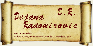 Dejana Radomirović vizit kartica